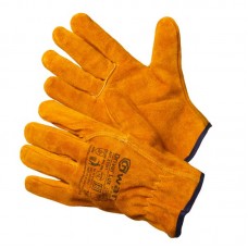 Перчатки желтые цельноспилковые короткие (Драйвер Люкс)